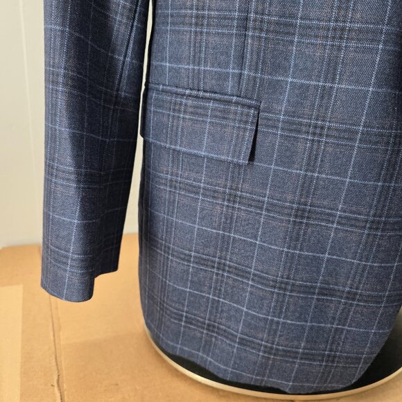 Brooks Brothers Regent 1818 Wool Men Sport Coat Blazer Blue Windowpane 46R - Picture 5 of 15